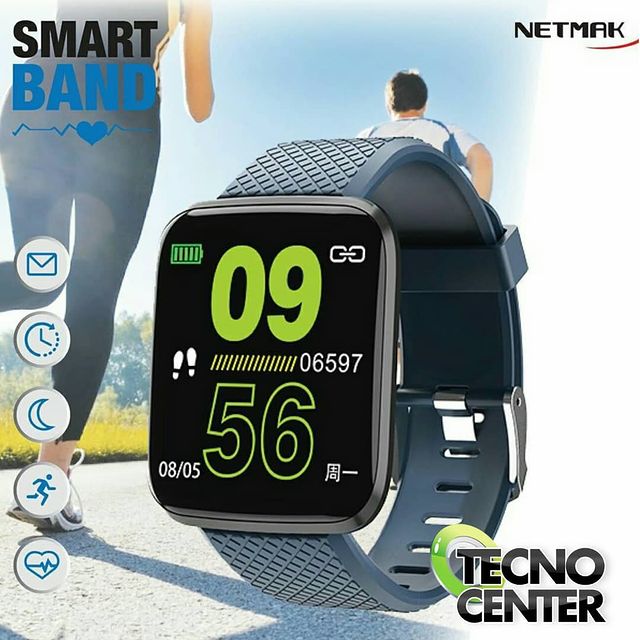 Reloj Inteligente Smartband NETMAK Bluetooth NM-BAND - Rojo